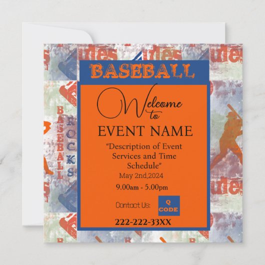 野球 招待状 (正面)