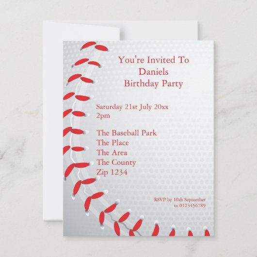 野球 招待状 (正面)