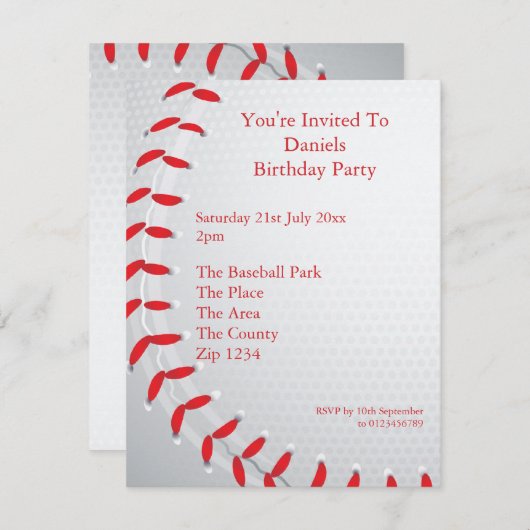 野球 招待状 (正面/裏面)