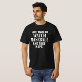 野球&昼寝ライフ愛好家Tシャツ Tシャツ (正面フル)