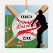 野球⚾棋士（投手） セラミックオーナメント (裏面)