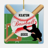 野球⚾棋士（捕手） セラミックオーナメント (裏面)