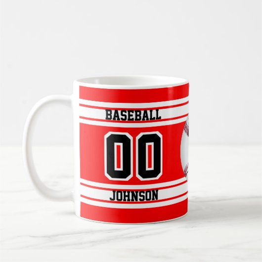 野球-独自の作成 コーヒーマグカップ (左)