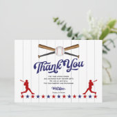 野球、男の赤ちゃんシャワーサンキューカード サンキューカード (スタンド正面)