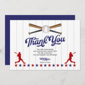 野球、男の赤ちゃんシャワーサンキューカード サンキューカード (正面/裏面)