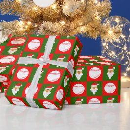 野球・野球の選手のクリスマス ラッピングペーパー