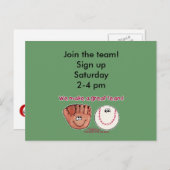 野球・野球グローブチーム ポストカード (正面/裏面)