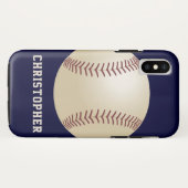 野球、青、名前 Case-Mate iPhoneケース (裏面(横))
