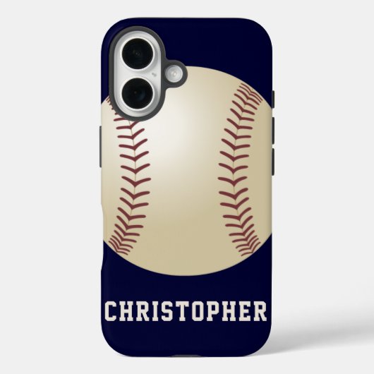 野球、青、名前 Case-Mate iPhoneケース (裏面)