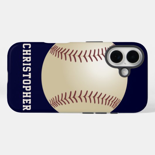 野球、青、名前 Case-Mate iPhoneケース (裏面 (横))