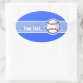 野球;青 楕円形シール (バッグ)