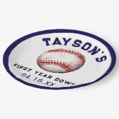 野球・1年目を終える1歳の誕生日 ペーパープレート (アングル)