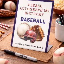 野球・1年目を終える1歳の誕生日 台座サイン