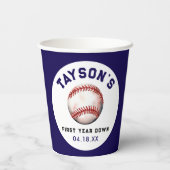 野球・1年目を終える1歳の誕生日 紙コップ (裏面)