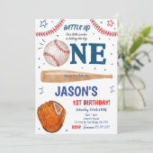 野球 1歳の誕生日パーティー招待状 招待状 (スタンド正面)