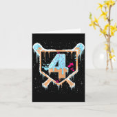 野球 4歳 アイスクリーム ドリップ 4歳 誕生日 ボーイ カード (黄色い花)