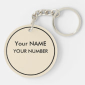 野球IDバッグラベルまたはパーソナライズされた文字キーチェーン キーホルダー (裏面)