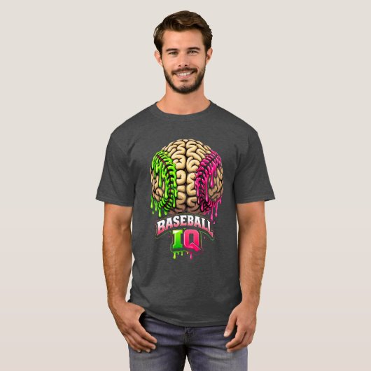 野球IQ ブレイン ドリップ アート Tシャツ (正面フル)