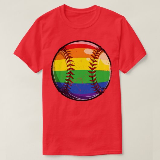 野球LGBTゲイプライド女子男性へ少年少女 Tシャツ (デザイン正面)