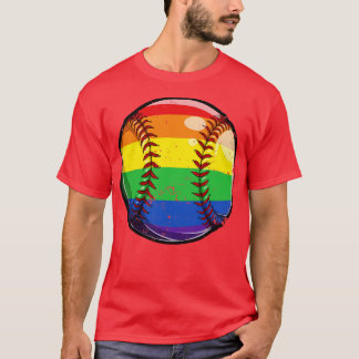 野球LGBTゲイプライド女子男性へ少年少女 Tシャツ