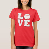 野球LOVE かわいい女性スポーツママ Tシャツ (正面)