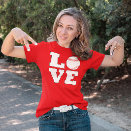 野球LOVE かわいい女性スポーツママ Tシャツ