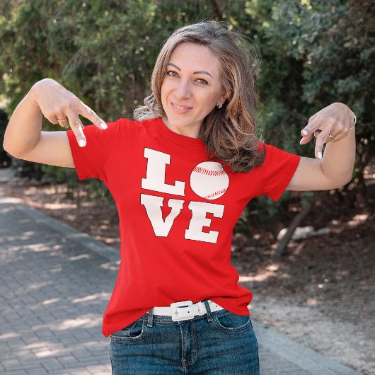 野球LOVE かわいい女性スポーツママ Tシャツ