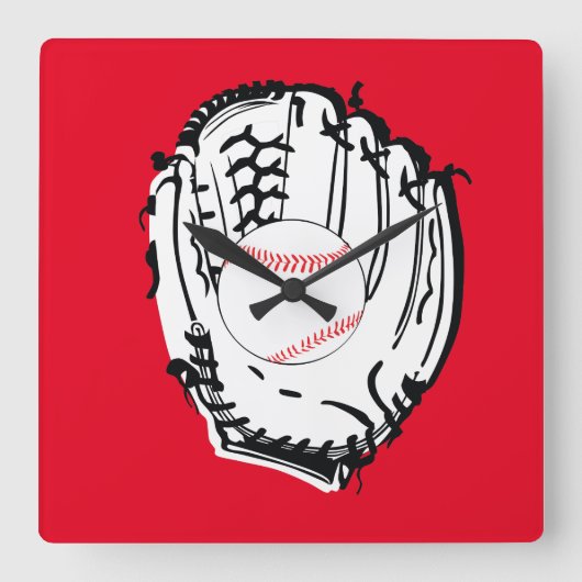 野球Mitギフト スクエア壁時計 (正面)