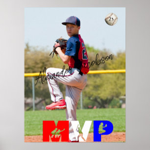 野球MVPの写真の置き換えカスタム ポスター