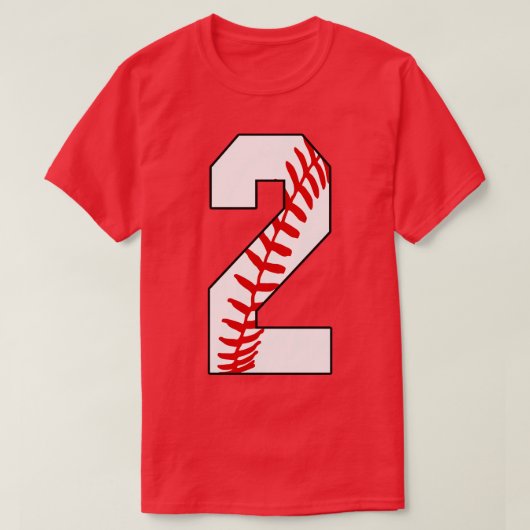 野球Number 2 2ベースボールジャージお気に入りの遊 Tシャツ (デザイン正面)