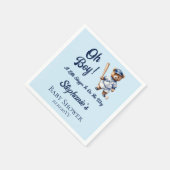 野球Oh男の子の赤ちゃんシャワーかわいいクマ スタンダードカクテルナプキン (角)