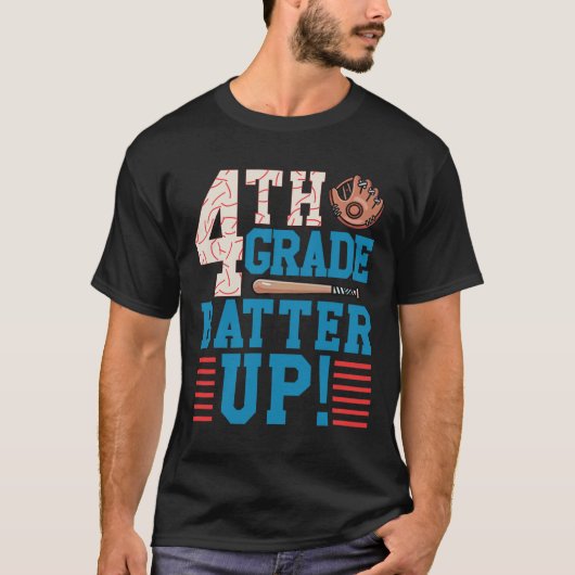 野球Plの4年生バッターアップ新学期 Tシャツ (正面)