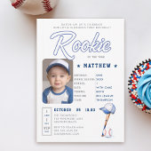 野球Rookie Statsカードフォトボーイ1st誕生日 招待状