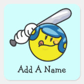 野球Tシャツとギフト スクエアシール (正面)