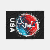 野球USAゴーUSAチーム フリースブランケット (正面(横))