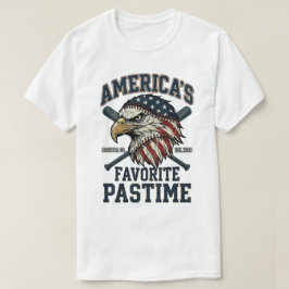 野球USAフラグ:イーグルお気に入りの過去の栄光ある愛国主義 Tシャツ
