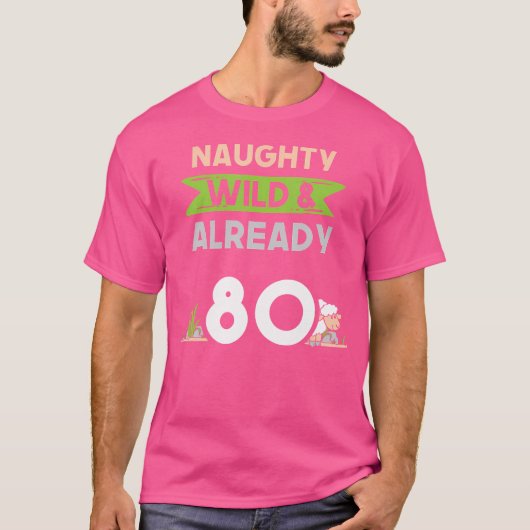 野生いけなすでに80誕生日羊 Tシャツ (正面)