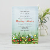 野生いちご牧草青空自然結婚ズ 招待状 (スタンド正面)