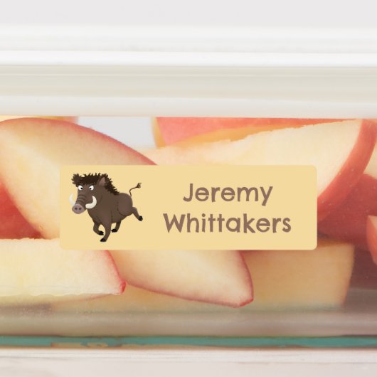 野生おもしろいのイノシシパーソナライズされたョロ ラベル (貼付)