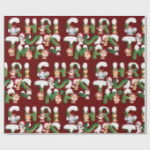 野生おもしろい動物のクリスマスアルファベット ラッピングペーパー (フラット)