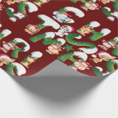 野生おもしろい動物のクリスマスアルファベット ラッピングペーパー (角)