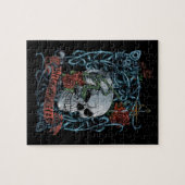 野生および自由にばら色の骨組スカル ジグソーパズル (横)