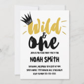 野生および1つの誕生日の男の子の誕生日の招待 招待状 (正面)