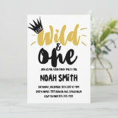 野生および1つの誕生日の男の子の誕生日の招待 招待状 (スタンド正面)