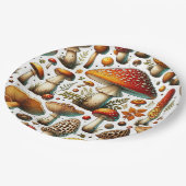 野生お洒落のキノコ ペーパープレート (アングル)