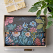 野生お洒落の花が連なるタキシード猫 薄葉紙 (ギフト)