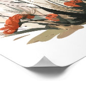 野生お洒落の花でオレンジ色の風船を持つ子鹿 ポスター (角)