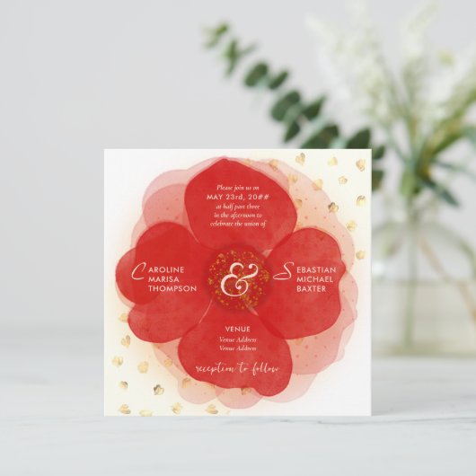 野生お洒落バラ植物園写真結婚の 招待状 (スタンド正面)