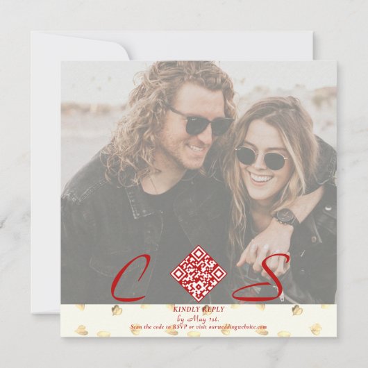 野生お洒落バラ植物園写真結婚の 招待状 (裏面)