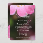 野生かわいらしのピンクのバラの花結婚式招待状。 招待状 (正面/裏面)